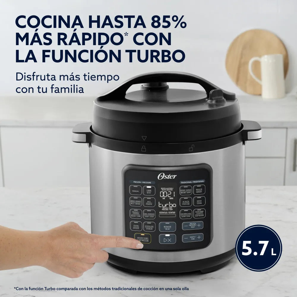 Olla de Presión Multifuncional Multiolla Turbo 5.7L Oster CKSTPCECT57D