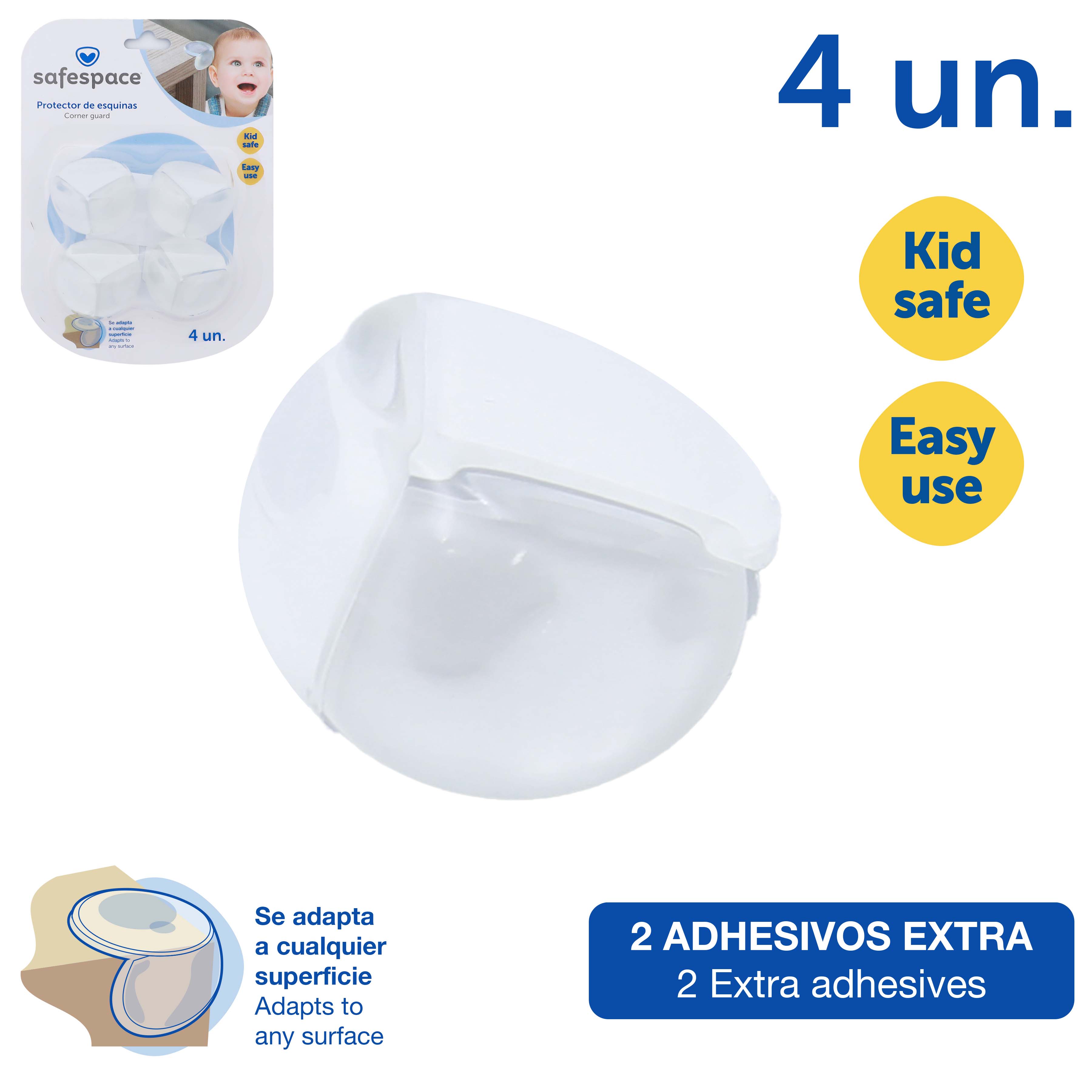 Protector de Esquinas SafeSpace 4 Unidades con Adhesivo de Alta Resistencia | Seguridad para Bebés y Niños