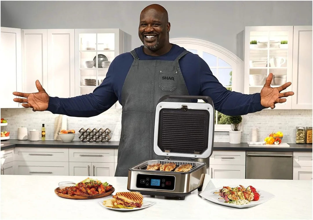 Parrilla Grill y Prensa sin Humo Eléctrica 1300W SHAQ GMC01