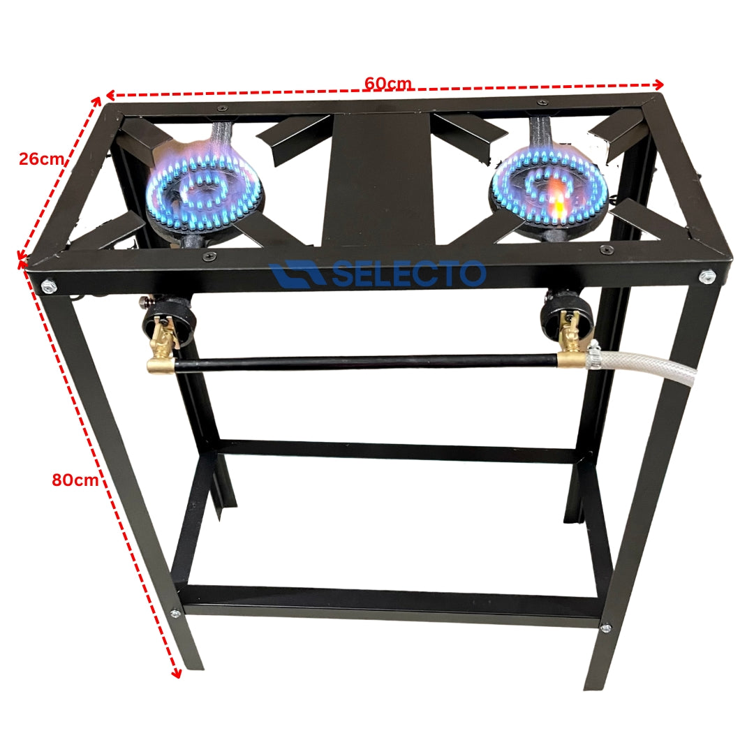 Estufa de 2 Quemadores de Hierro Chico con Patas SGB-02L Estufa.