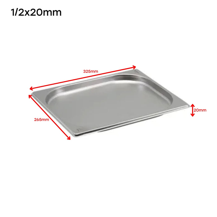 Bandeja GN Pan de Acero Inoxidable 1/2x20mm 325*265*20mm H5407