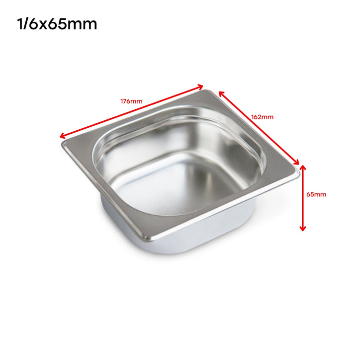 Bandeja GN Pan de Acero Inoxidable 1/6x65mm 176*162*65mm