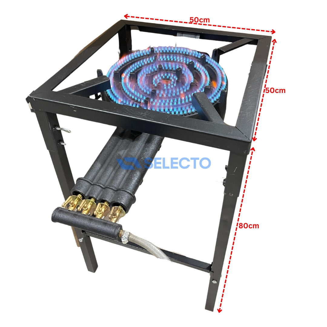 Reverbero Industrial de Hierro con Pata de 4 Llaves Estufa.