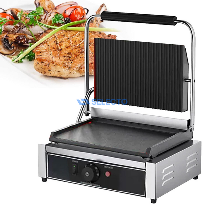 Plancha Panini Grill Arriba y Plano Abajo 425*400*210mm