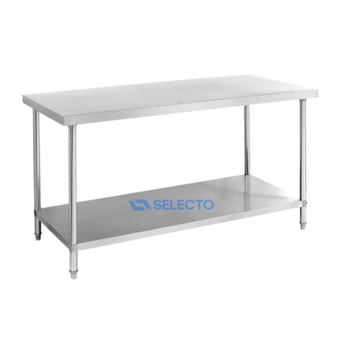 Mesa de Trabajo de Acero Inoxidable de 2 Niveles 1800*800*800mm