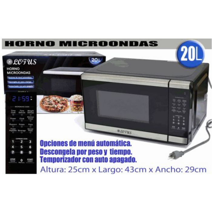 Horno Mircroondas de 20 Litros Lotus LT-115-20L