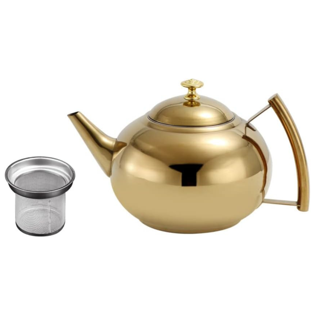 Tetera de Acero Inoxidable 2.0L 18cm Color Oro