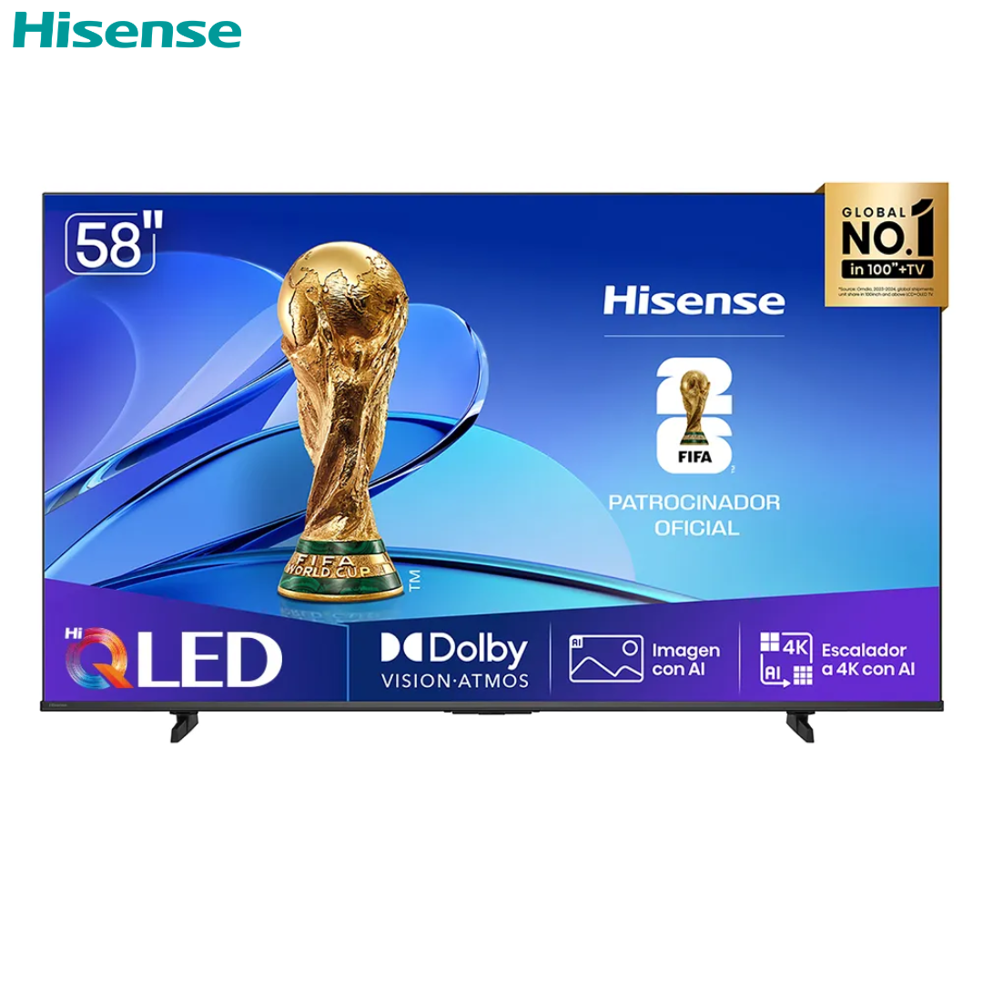 Smart TV Hisense 58Q6QV 58" QLED 4K UHD VIDAA con Dolby Vision, Dolby Atmos y Game Mode Plus