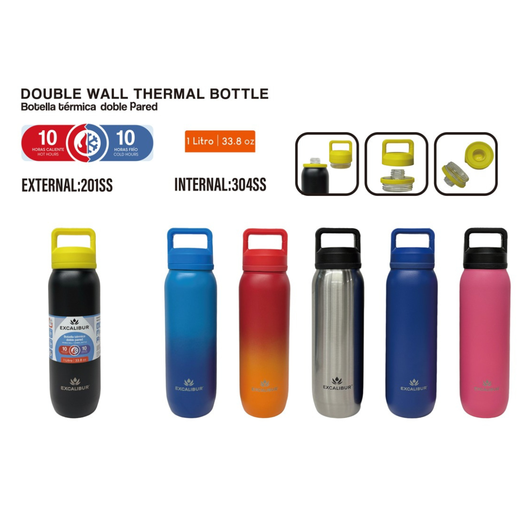 (LLEGANDO 5 DE JUNIO) Botella Termo de Acero Inoxidable 1000ml Excalibur A164-VB2501-1000