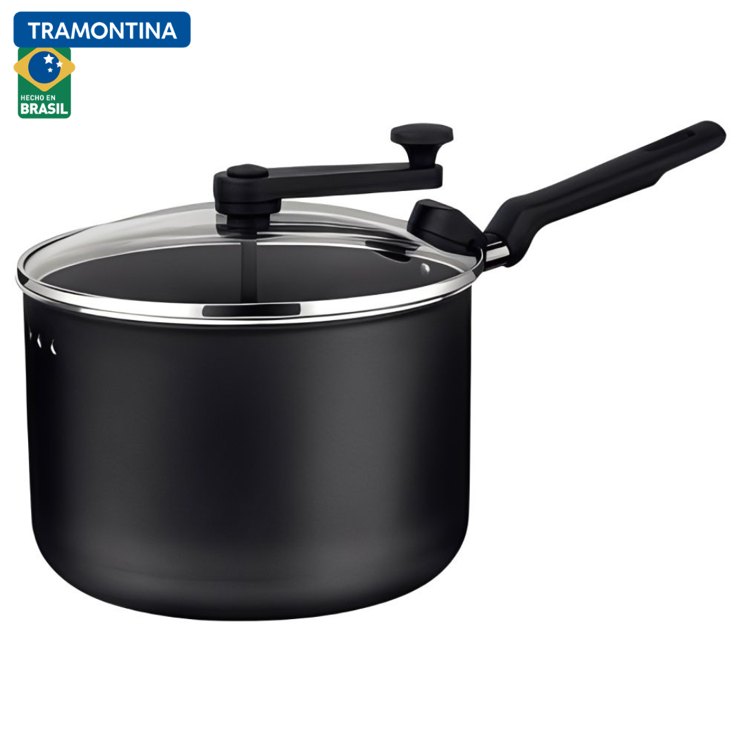 Olla para Palomitas Tramontina Loreto 20387/020 – 3.5 Litros, 20 cm, Antiadherente Starflon Max, Grafito