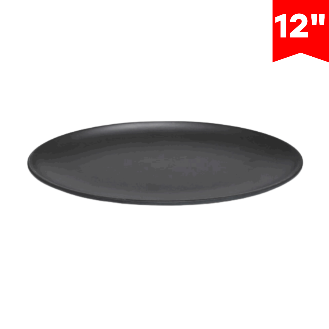 Plato de Melamina Ovalado Negro 12" BG-38002-12BLK