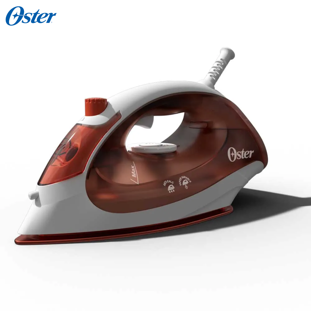 (LLEGANDO 1 DE SEPT) Plancha de Vapor Oster Serie 5000 GCSTBS5004 1200W – Suela Antiadherente, Vapor Continuo, Color Rojo