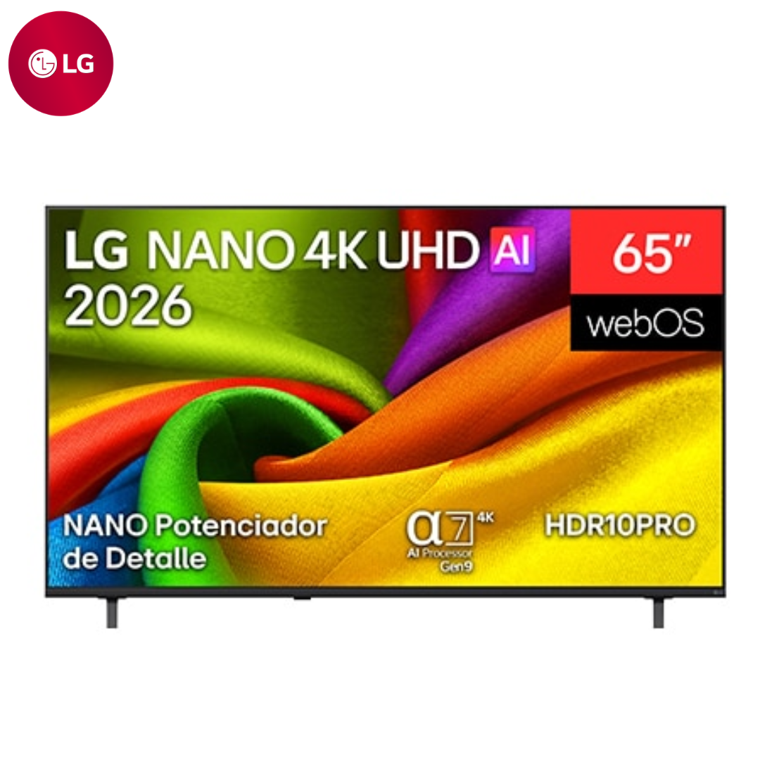 Smart TV Televisor Televisión LG NanoCell 65 Pulgadas 4K UHD con Inteligencia Artificial, Procesador α7 AI Gen9, webOS 26, HDR10 Pro y WiFi – 65NU850BPSA
