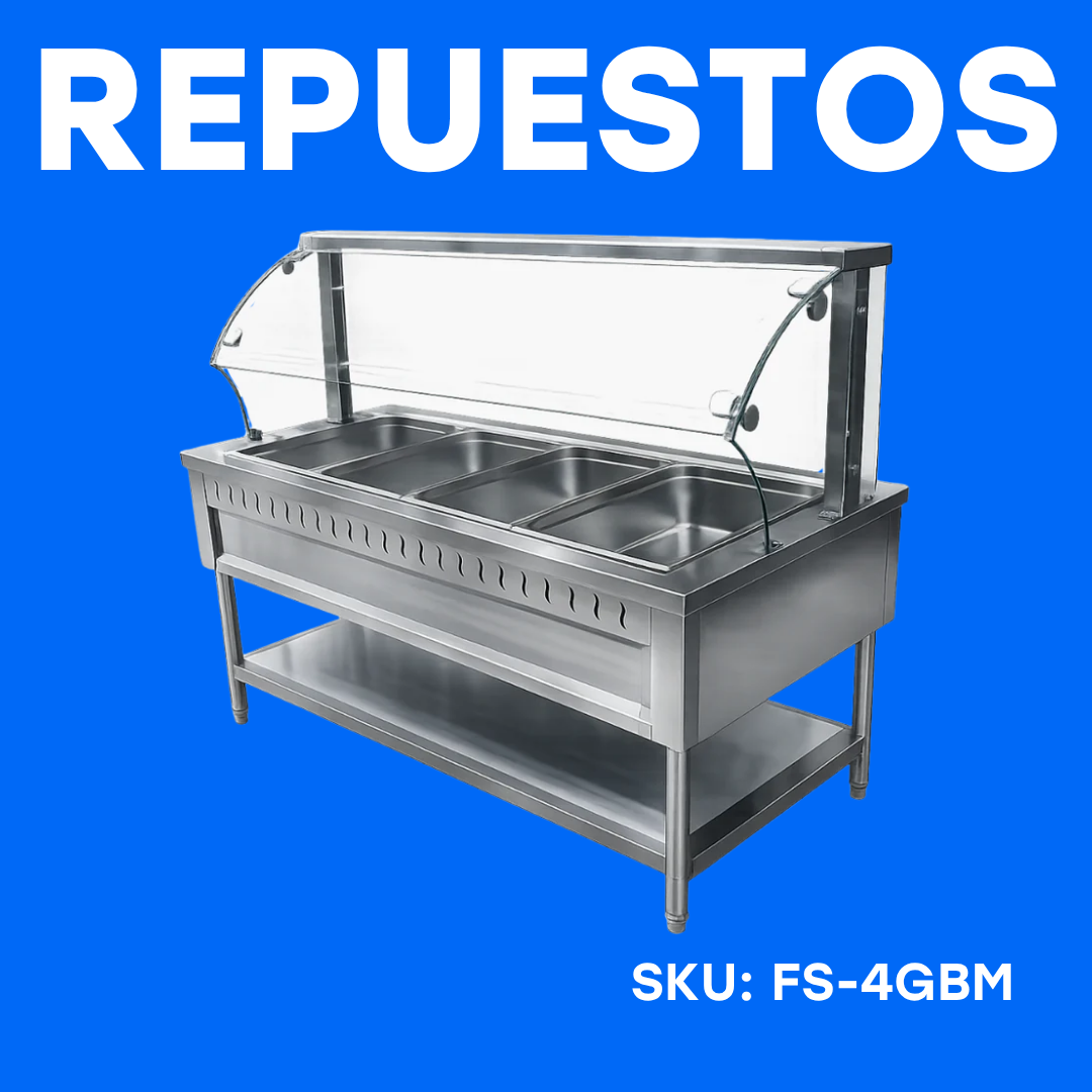 Repuestos para Baño María a Gas con Pedestal de 4 Bandejas 150cm Largo FS-4GBM