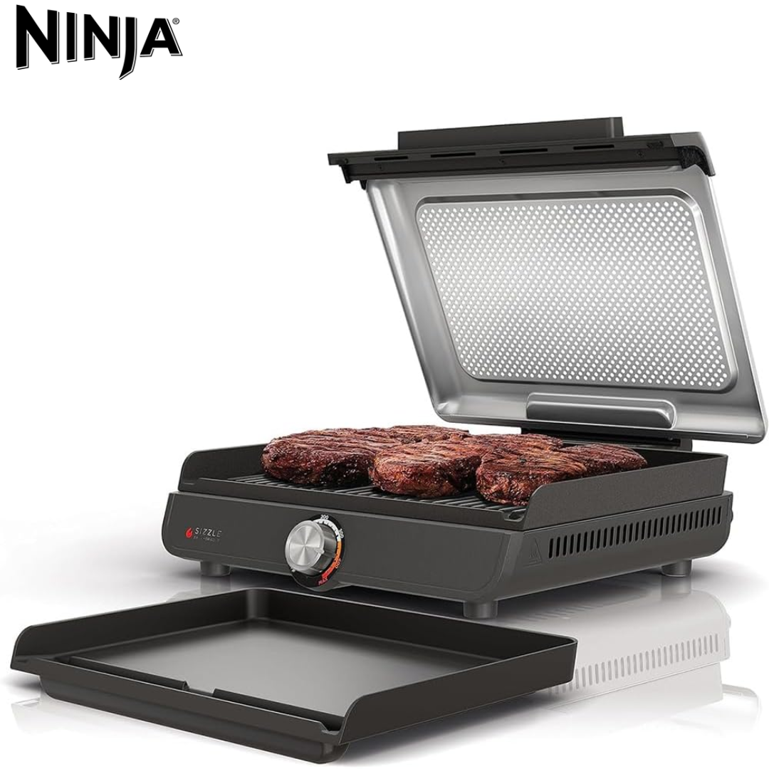(LLEGANDO 1 DE SEPT) Parrilla Eléctrica Ninja Sizzle 2 en 1 Grill & Griddle 1450W – GR101