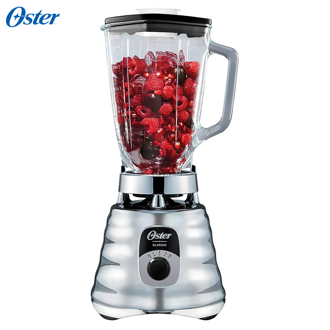 (LLEGANDO 1 DE SEPT) Licuadora Oster Clásica BLST4655-013 1.25 Litros – 1000W, 3 Velocidades, Vaso de Vidrio Boroclass, Cromada