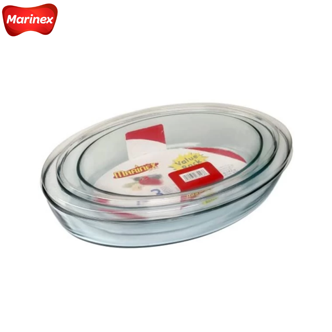 Set 3 Bandejas de Vidrio 2.4L/3.2L/4.0L Marinex GD16724623N