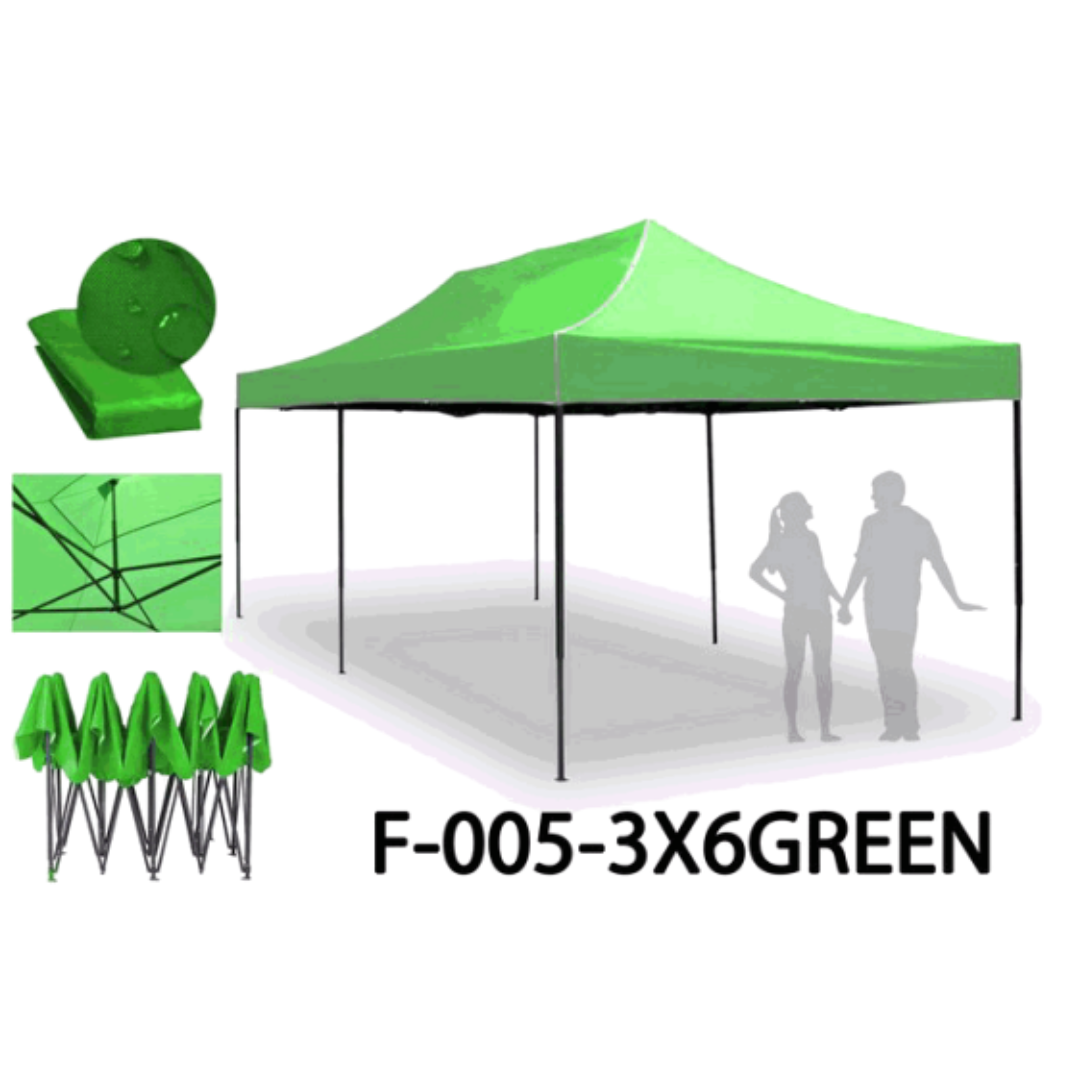 Tolda Plegable 3x6m Impermiable Verde F-005-3X6GREEN Gazebo. Carpa.