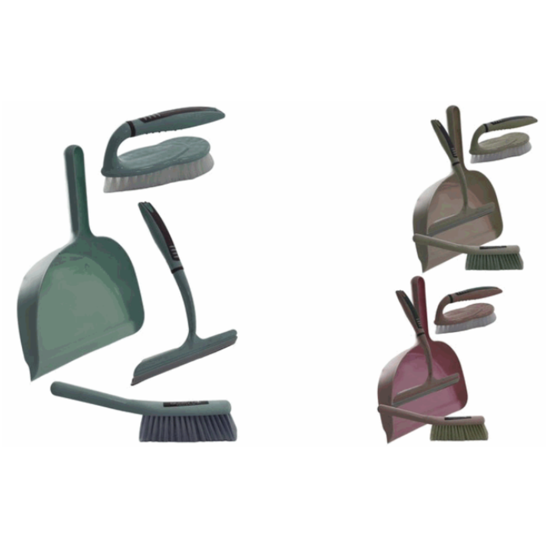 (LLEGANDO 16 DE ENERO) Set 3 Herramientas de Limpieza Recogedor / Escoba / Cepillo / Limpia Vidrio Plástico 89513
