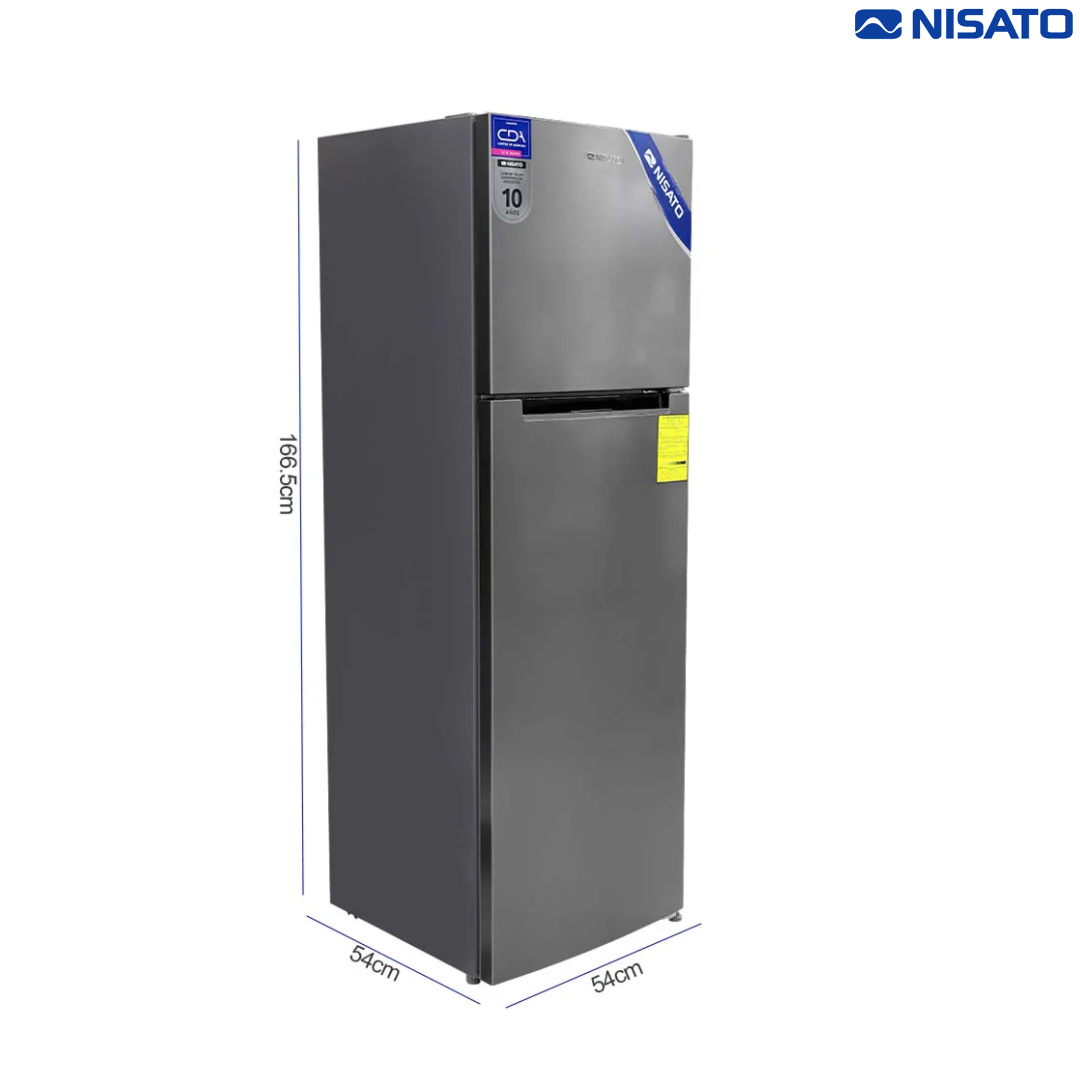 Refrigeradora Top Mount 9p3 Nisato NRF-287SSMH Nevera.