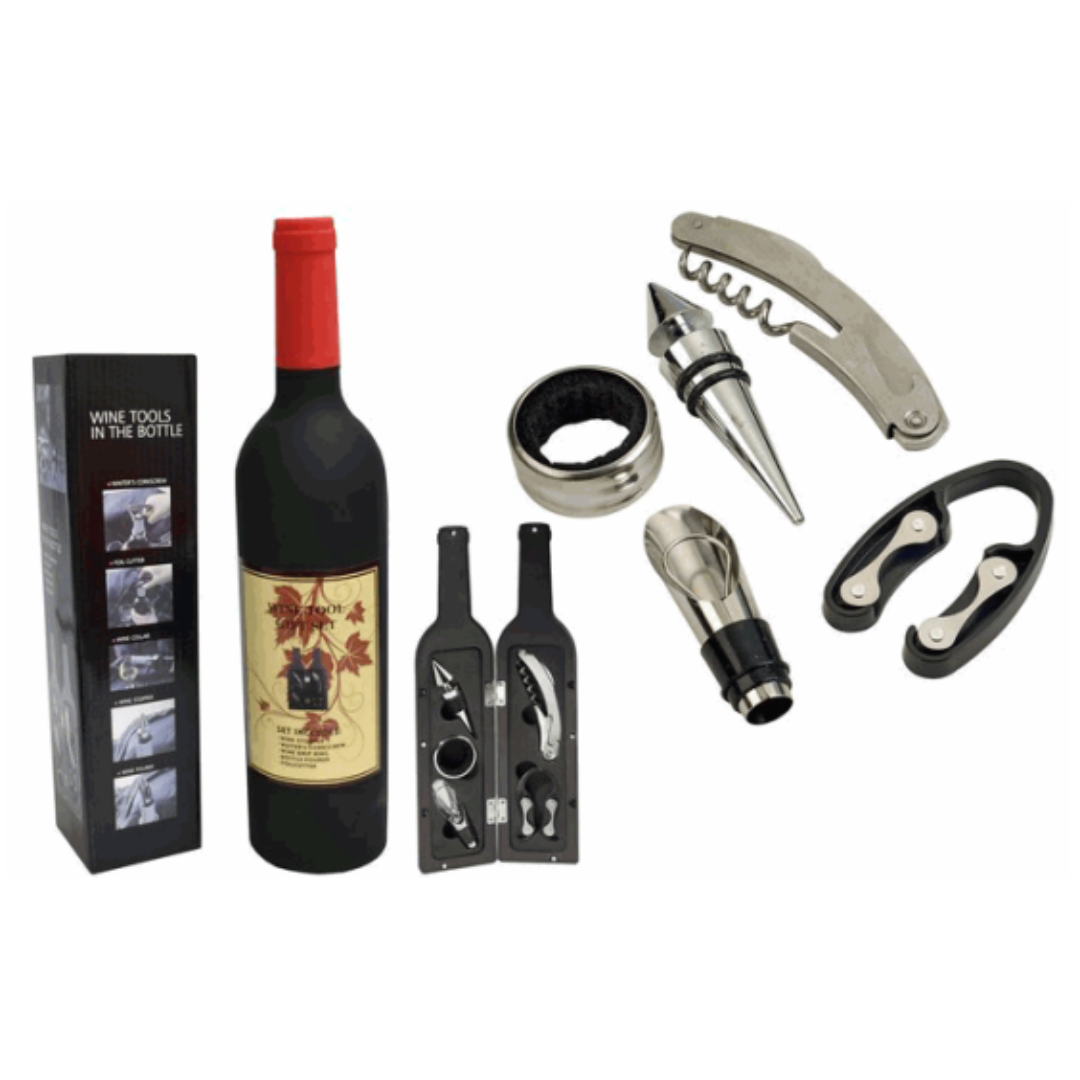 Set de Regalo Botella de Vino 5 Piezas de Accesorios LHC-9689 Selecto