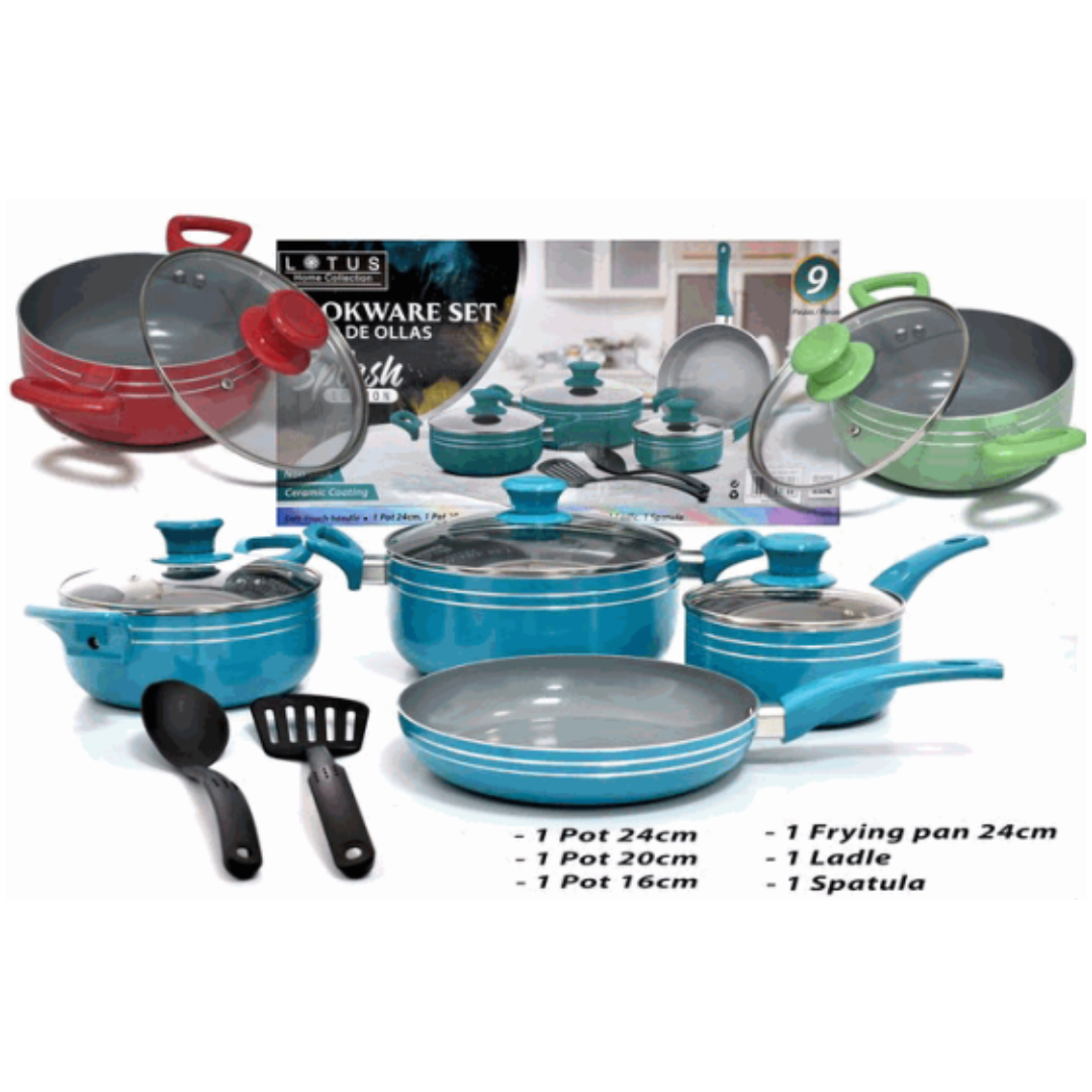Set de 9 Ollas y Sartenes Lotus LHC-CL09-1SET