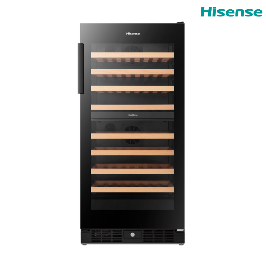 Vinera Enfriador de Vinos 8.5p3 76 Botellas Empotrable o de Piso Dual Zone con WiFi Hisense HWD076N3ASD