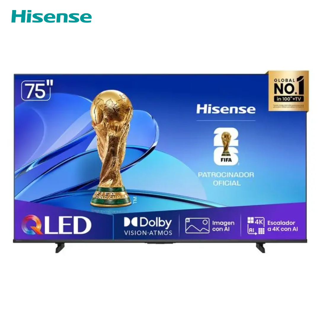 Televisor 75" QLED Smart TV UHD 4K VIDAA Quantum Dot + Dolby Vision Hisense 75Q6QV Televisión.