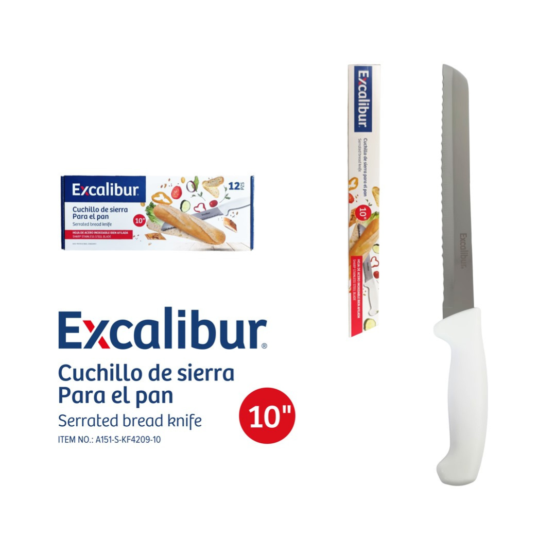 Cuchillo de Sierra para Pan Excalibur 10" | Acero Inoxidable | A151-S-KF4209-10