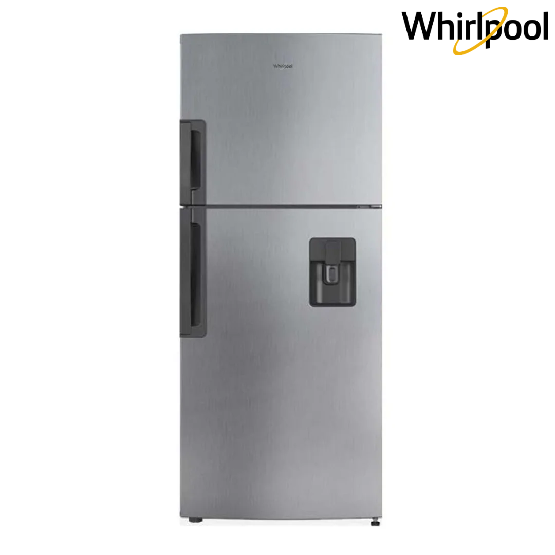 Refrigeradora Whirlpool WRJ43AKTWW 394 Litros 14p3 No Frost Top Mount con Dispensador de Agua y Acero Inoxidable Antifingerprint Nevera.