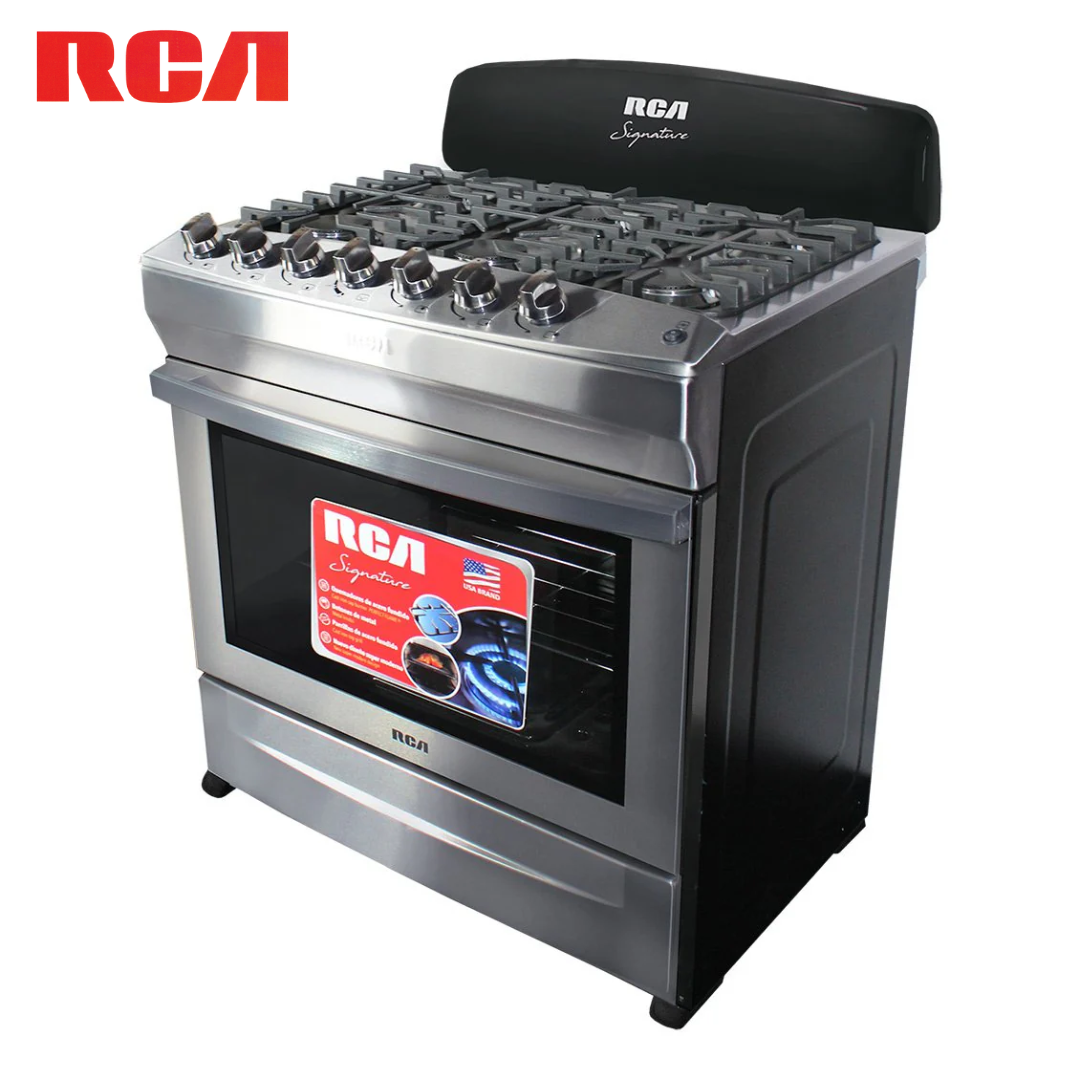 Estufa con Horno de 6 Quemadores 30" a Gas Acero Inoxidable RCA RCCR7606