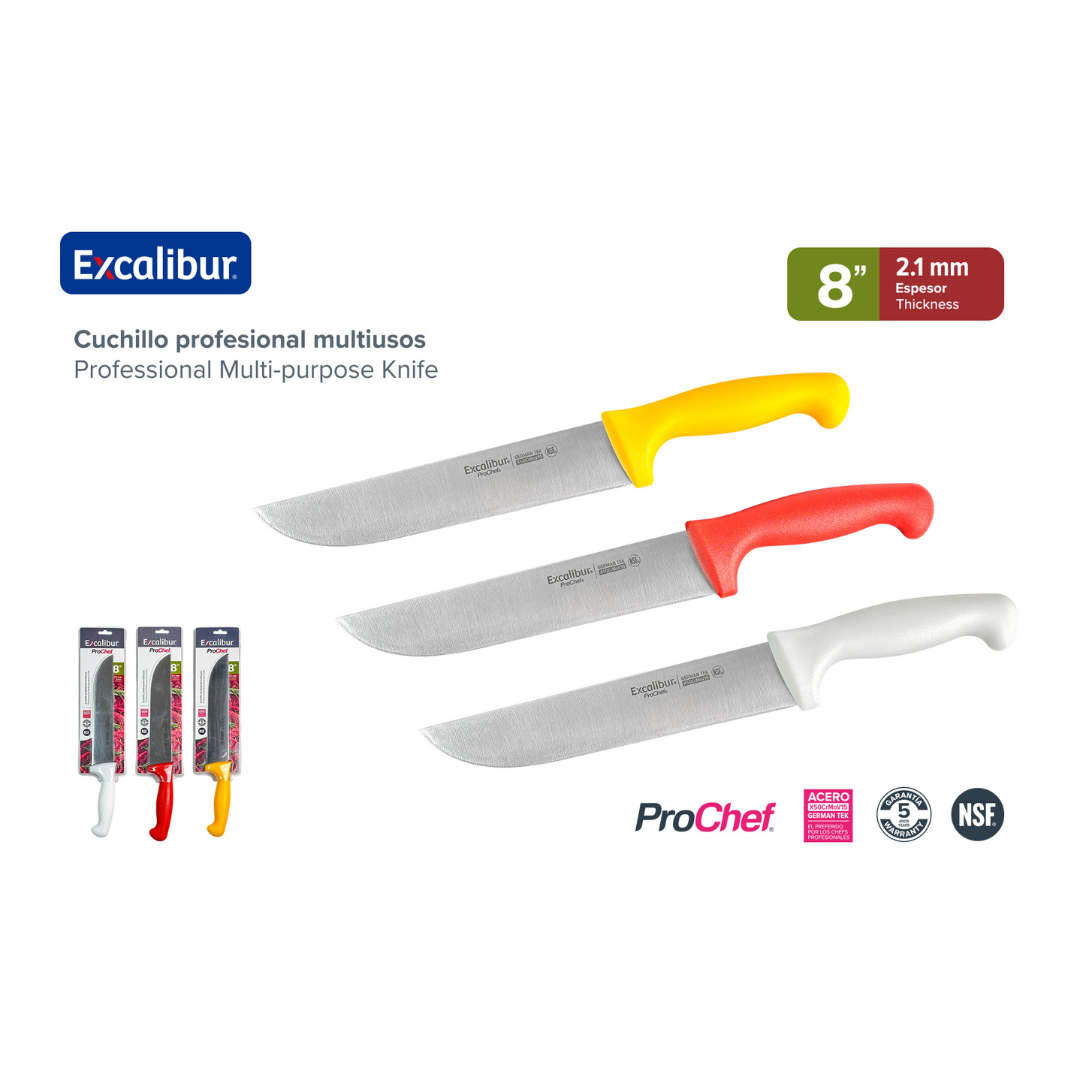 Cuchillo de Cocina de Acero Inoxidable 8" ProChef Excalibur A151-KFN2403-8BLS EXCALIBUR