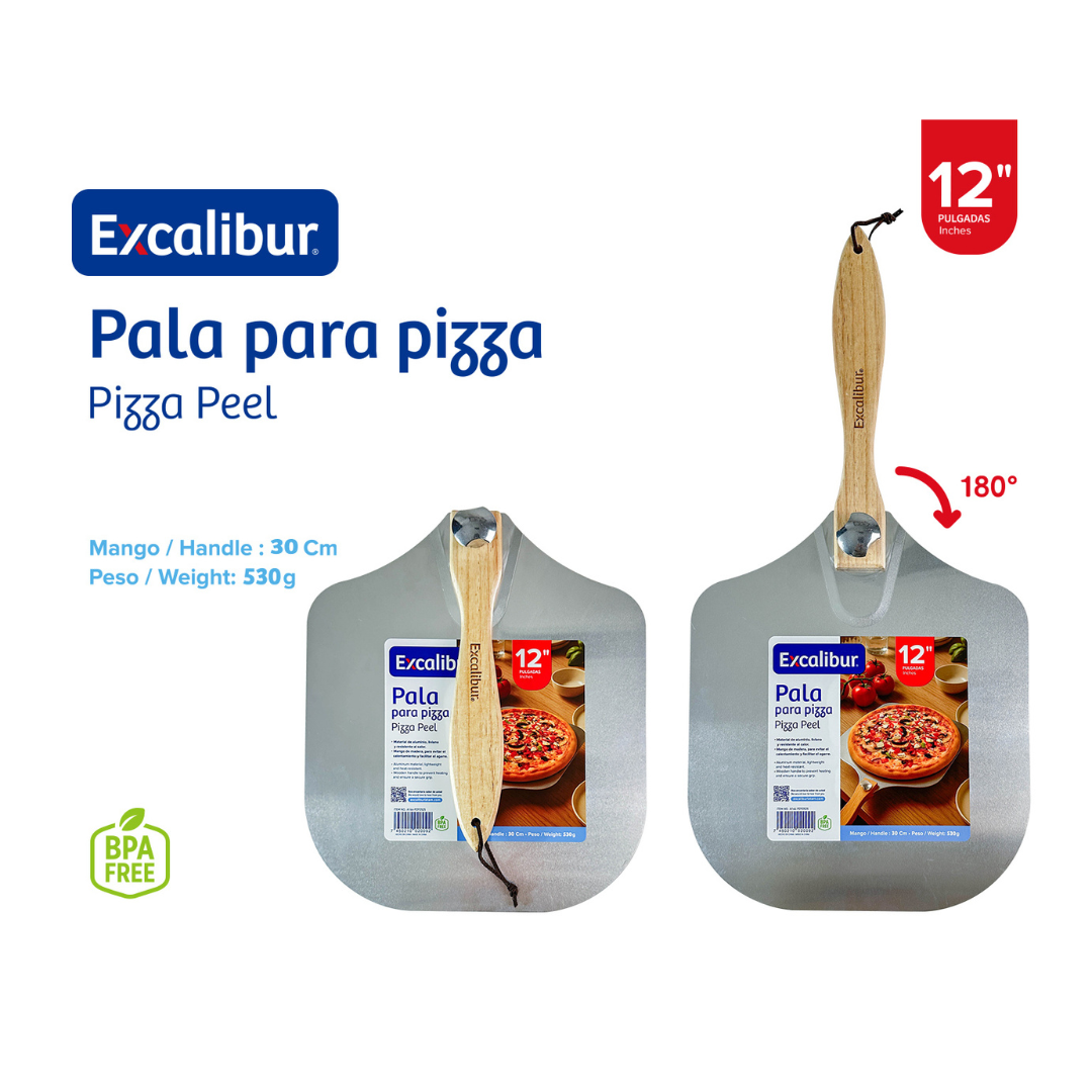 (LLEGANDO 26 DE FEB) Pala para Pizza de 12" Excalibur A164-PZP2525