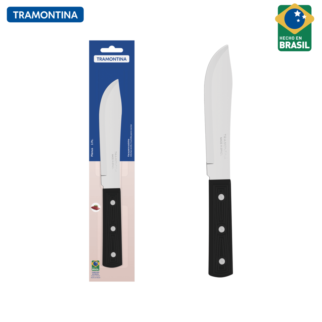 Cuchillo para Cocina Plenus con Lámina en Acero Inoxidable y Mango de Polipropileno Negro 6" Tramontina 22920106
