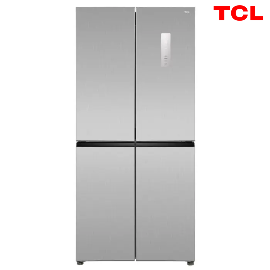 Refrigeradora Cross Door 16.6p3 4 Puertas Inverter Metal Cool Total No Frost Gris TCL P470CDN