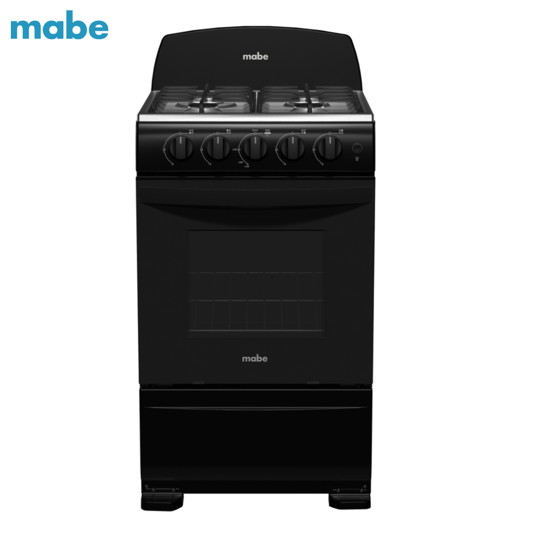 Estufa con Horno a Gas Mabe 20” 4 Quemadores Negro – EMA5105SN1