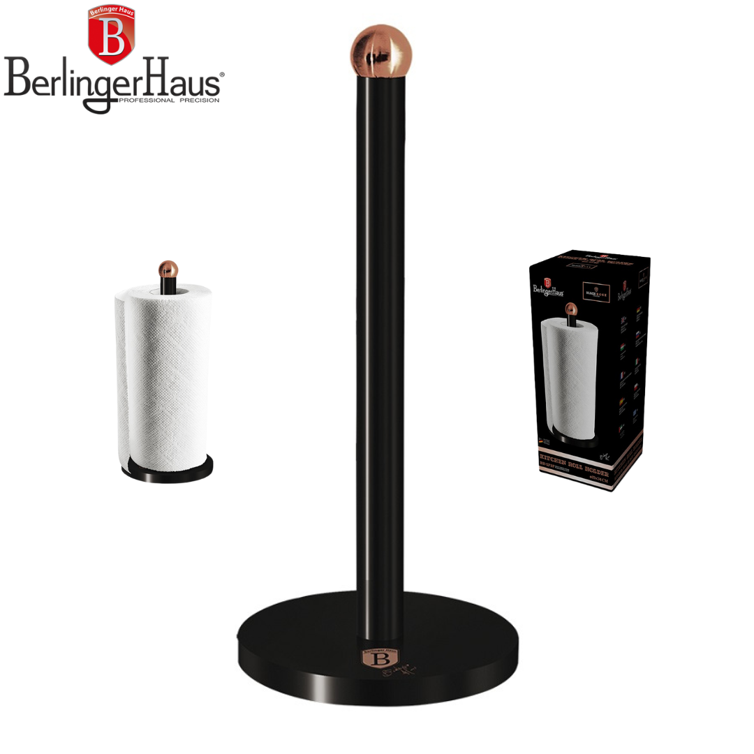 Porta Papel Toalla de Metal Negro Berlinger Haus BH-1737