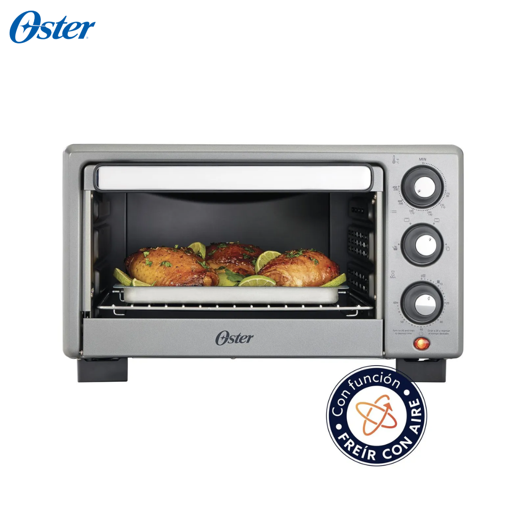 (LLEGANDO 1 DE SEPT) Horno con Freidora de Aire Oster TSSTTV17MAFNS 17 Litros – 1400W, 4 Funciones, Air Fry, Color Gris