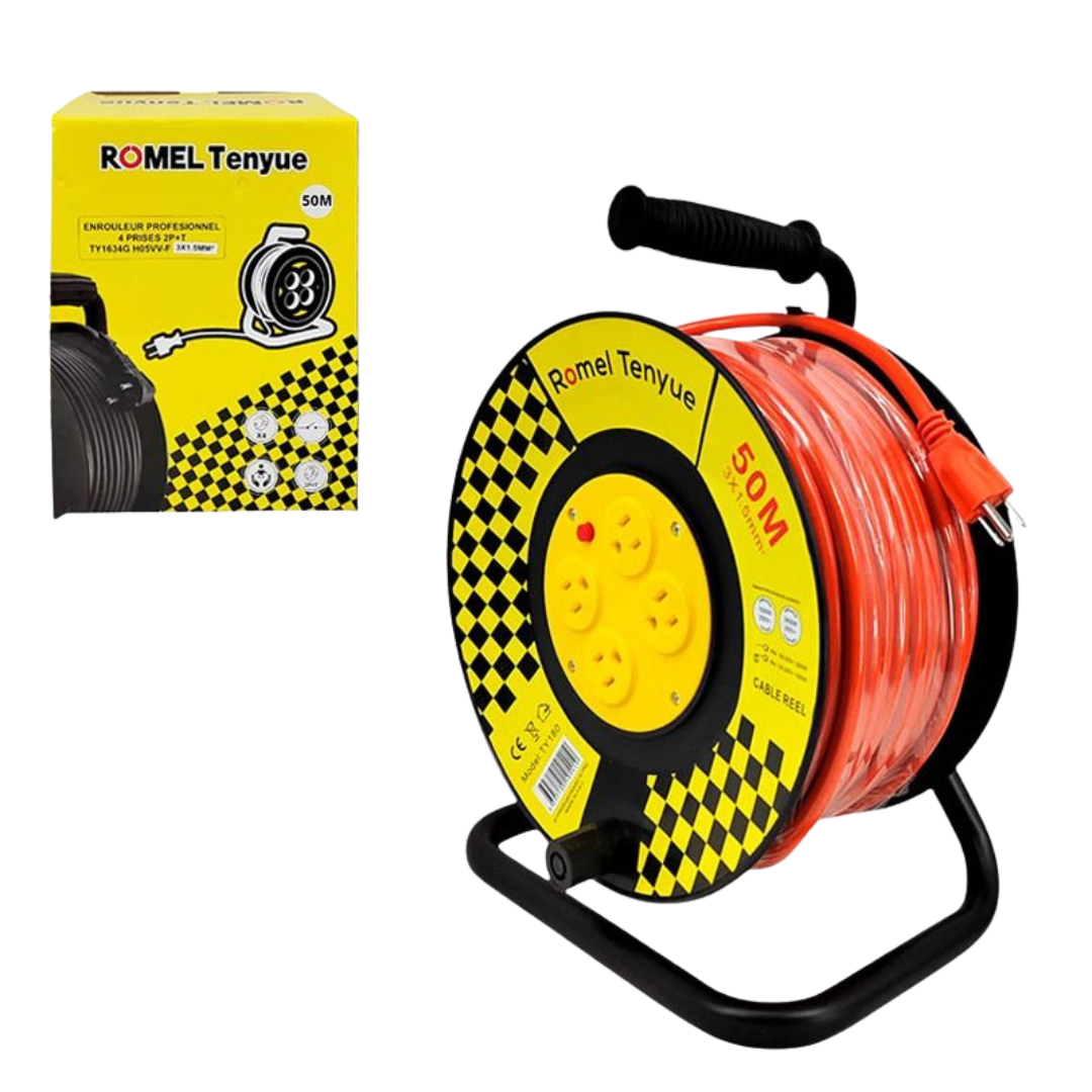 (LLEGANDO 27 DE MARZO) Extensión Eléctrica Enrollable con Base 50mts FSK11443