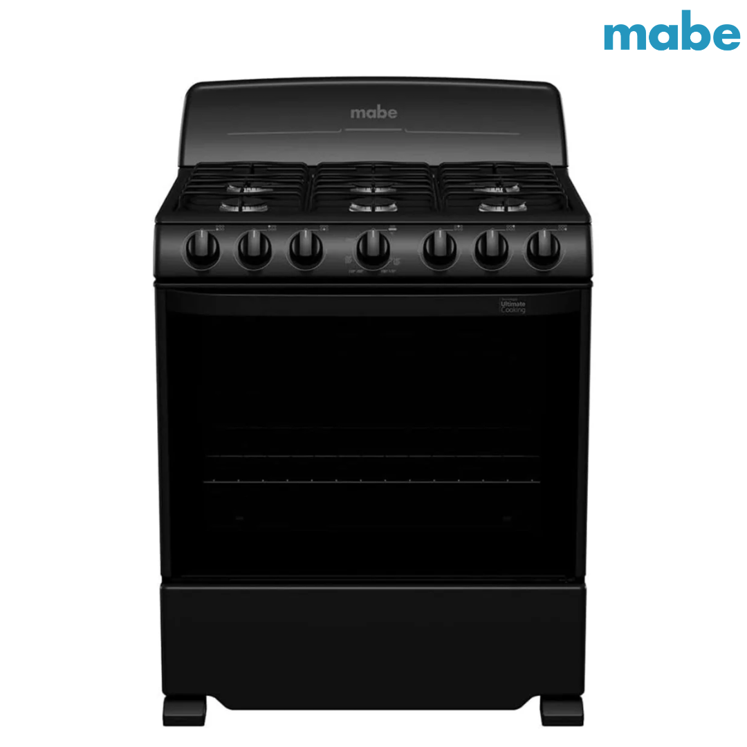 Estufa con Horno 30" 6 Quemadores a Gas Negro Mabe EM7620BAPN2