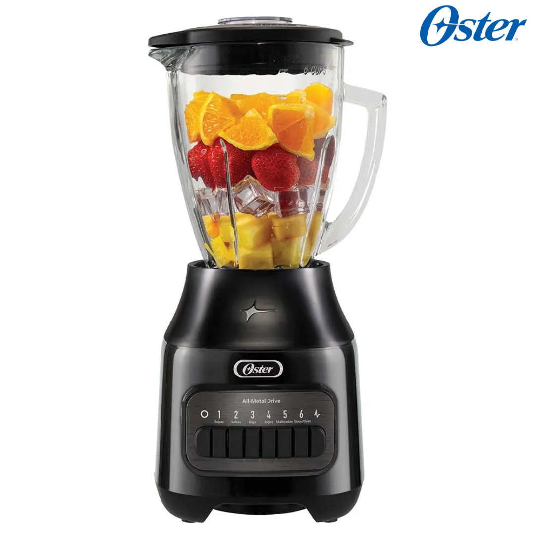 (LLEGANDO 27 DE JULIO) Licuadora Oster® con Vaso de Vidrio 1.25 L, 6 Velocidades + Pulso – BLSTPEG-BPB | 800W de Potencia Máxima