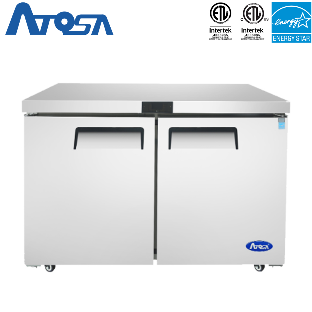 (PP) Refrigerador Bajo Encimera de 60"/153cm 2 Puertas Acero Inoxidable Atosa MGF8403GR Undercounter Refrigerado. Mesa Refrigerada.