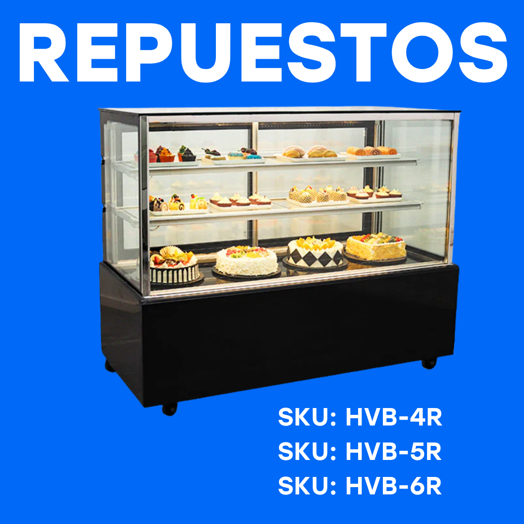 Repuestos para Vitrina Refrigeradora Negro para Dulce 120cm/150cm/180cm HVB-4R HVB-5R HVB-6R Pasteles. Pastel.