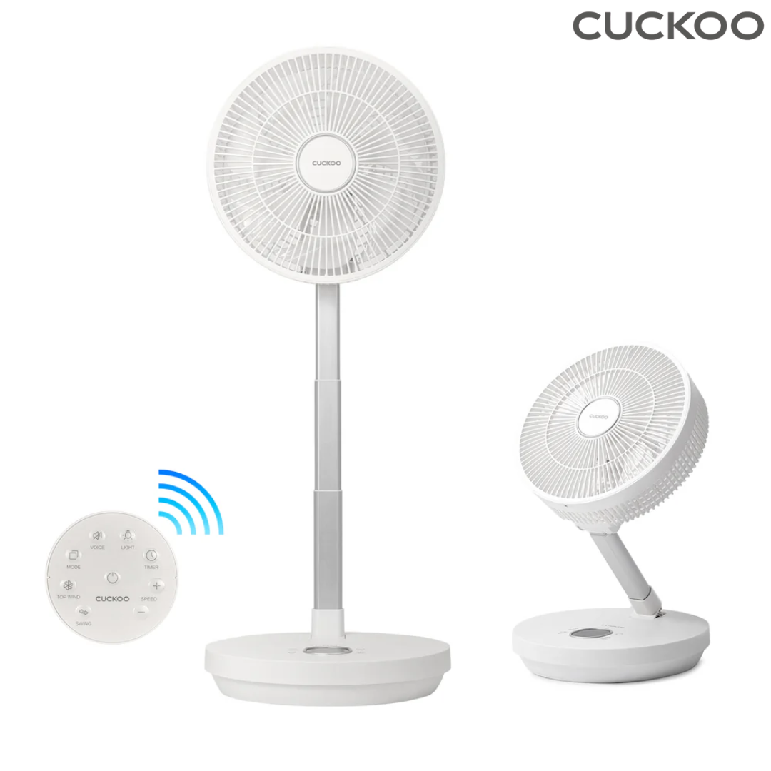 Ventilador Abanico Circulador de Aire Cuckoo CF-ECL1010WH 10 Pulgadas | Air Circulator Inalámbrico Plegable