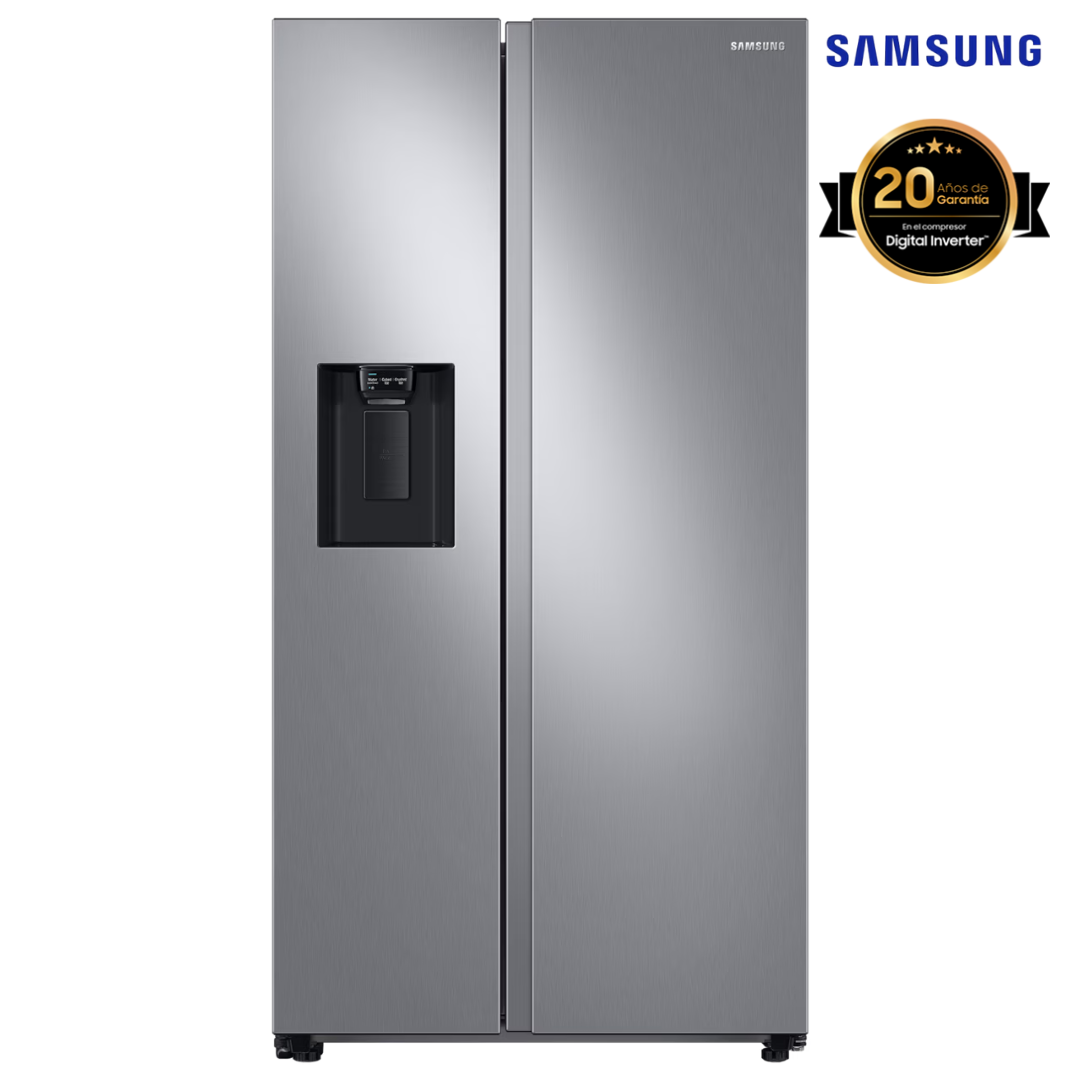 Refrigeradora Side by Side 22p3 con Dispensador de Agua e Hielo Silver all Around Cooling Inverter Samsung RS22T5200S9/AP