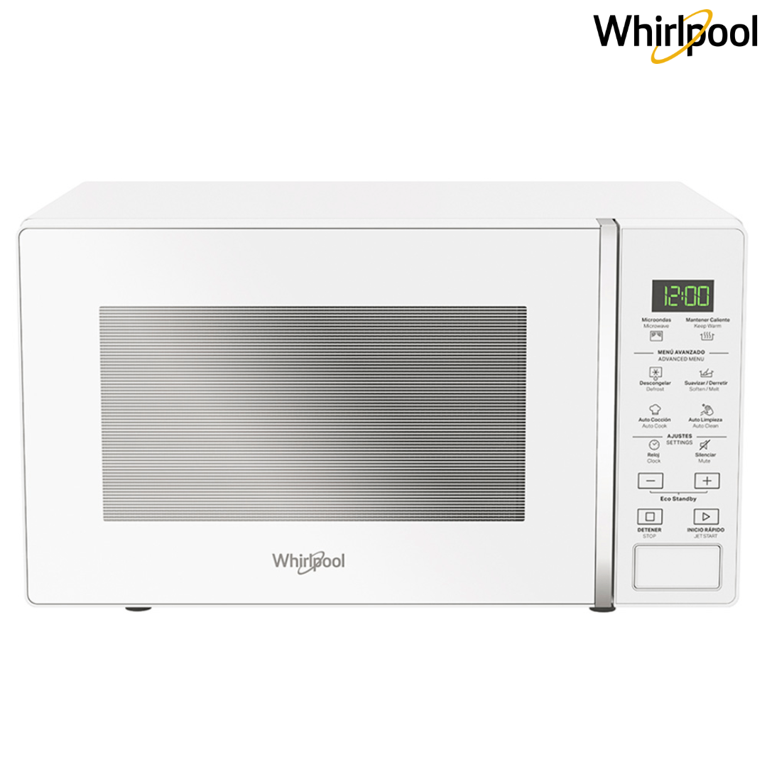Microondas Whirlpool WM1807W de 20 Litros (0.7 Pies Cúbicos) Blanco con Panel Touch, 22 Funciones Preprogramadas y Autococción