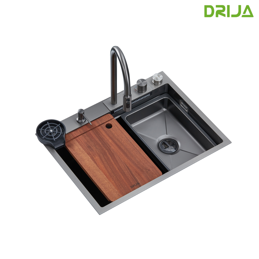 Fregador Multifuncional de Acero Inoxidable Satinado 304 Cirella 68 Drija