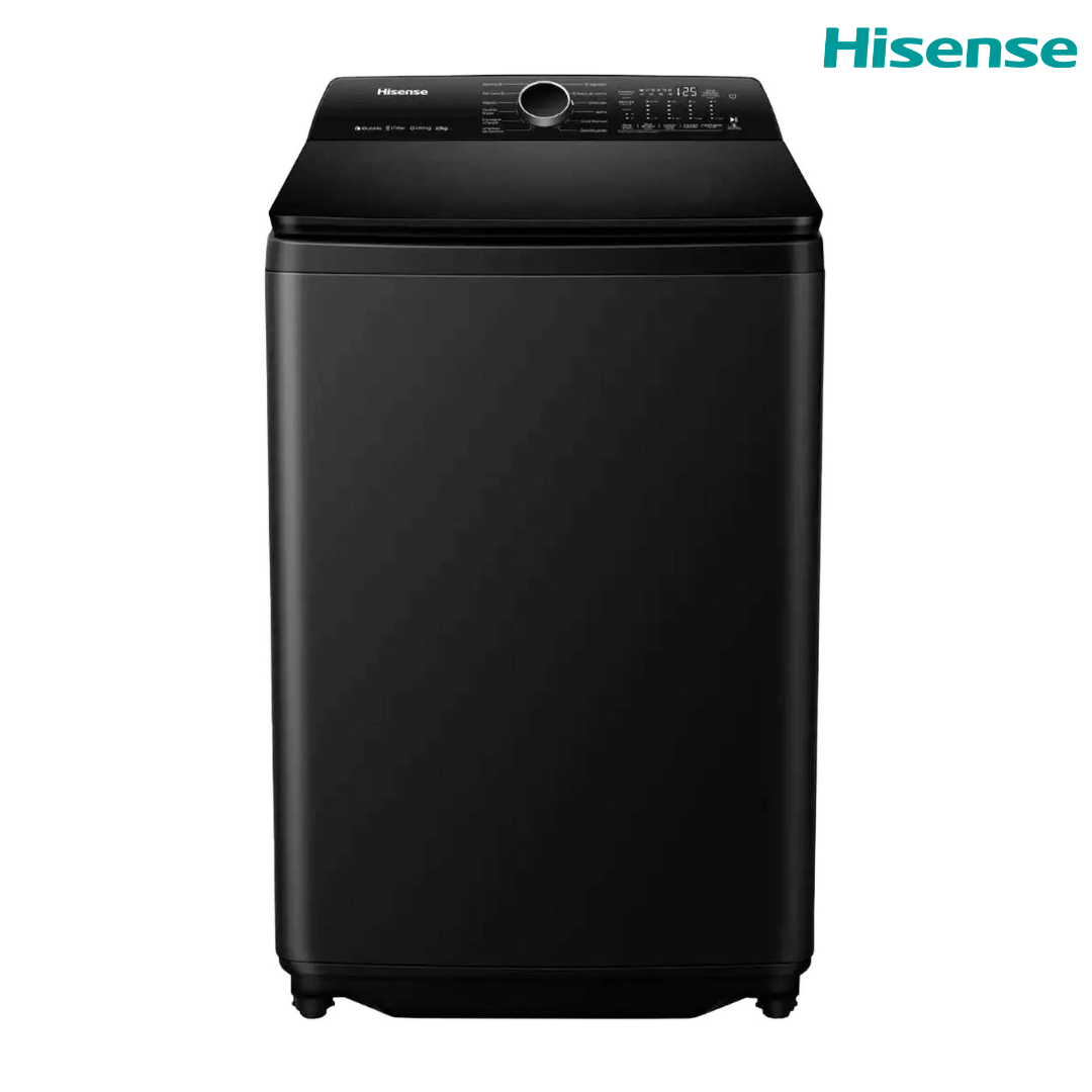 Lavadora Automática Carga Superior 23kg Inverter Panel LED Negro Hisense WT5I2323UBA