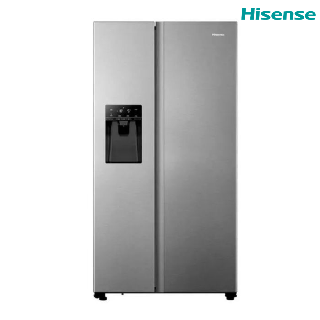 Refrigeradora Side by Side 18.6p3 Inverter con Dispensador de Agua e Hielo Hisense RS190P5ESR Nevera.