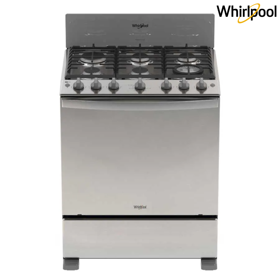 Estufa con Horno a Gas Whirlpool LWFR5050S de 30 Pulgadas con 6 Quemadores, Air Fry y Acero Inoxidable